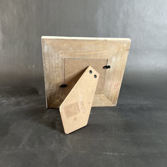 Vintage 3D Tin Flower Picture Frame Yellow 3x3 Photo Opening 6x6 Inch Wall Decor - Picture 3 of 11